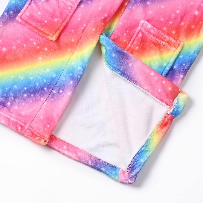 CHILDRENSTAR Girls Robe Kids Bathrobes Plush Soft Fleece Pajamas Sleepwear