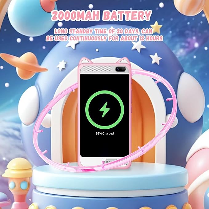 Kids Smart Phone for Girls, 3.97" Touchscreen Kids Phone Toys for 3-12 Birthday, Dual Camera, Built-in 8G SD Card Cell Phone for Boys Girls Toys(Pink)