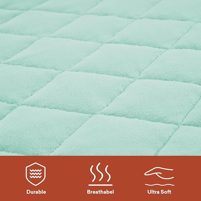 Quilted Crib Mattress Protector (2-Pack), Waterproof Toddler Mattress Pad Cover, Fits Standard Baby Crib Mattress 52x28''