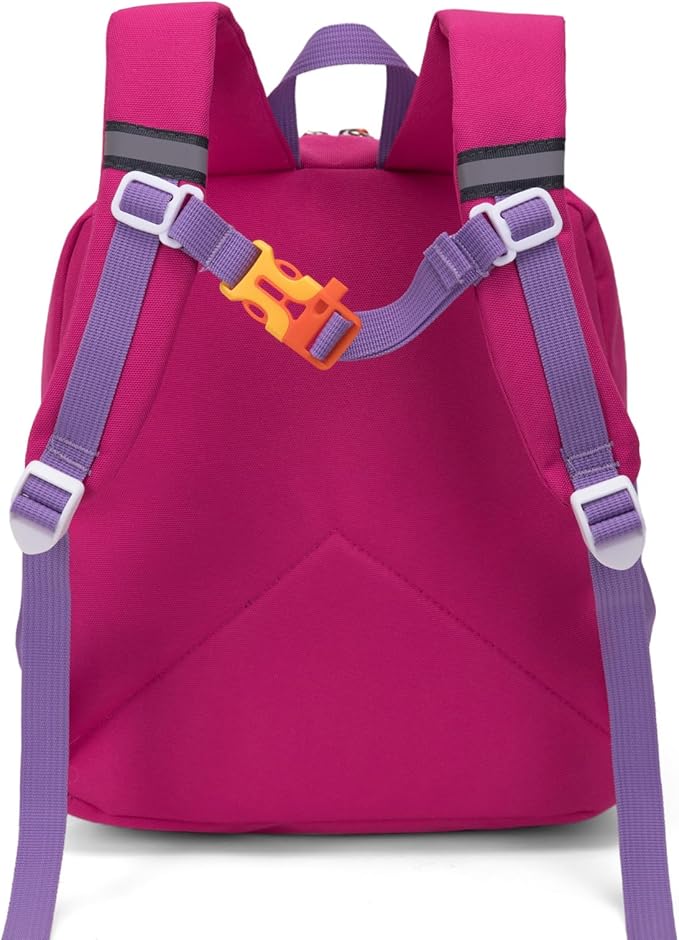 HawLander Little Kids Backpack for Boys or Girls, Toddler School Bag Fits 3 to 6 years old, Rose Purple, 12 Inch