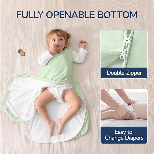 1.0 Tog 2.5 Tog Baby Sleep Sack, 100% Cotton Baby Sleeping Bag 3-24M, 2-Way Zipper Baby Wearable Blanket