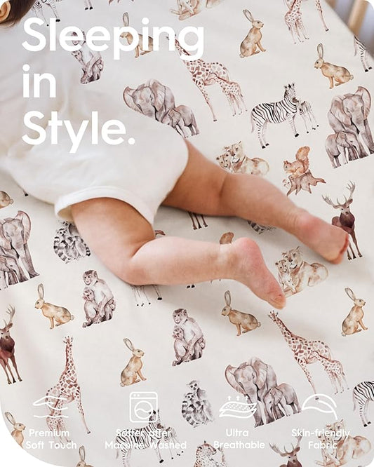 Premium Fitted Baby Boy Crib Sheets for Standard Crib Mattress - Ultra-Soft Jersey Knit Crib Mattress Sheet, Safe and Snug, Durable, Stylish Crib Sheet, 28''x52''x9'' Extra Deep Pocket