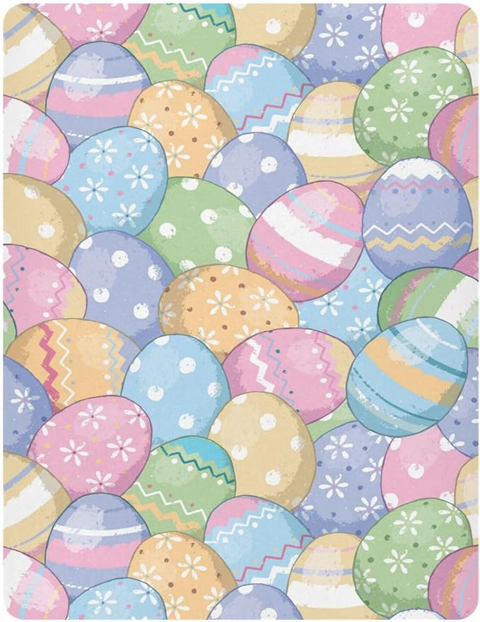 Cute Easter Eggs Crib Sheets Soft Breathable Fitted Baby Playard Sheets Mattress Cover for Girl Boys, 39" x 27" x 5"