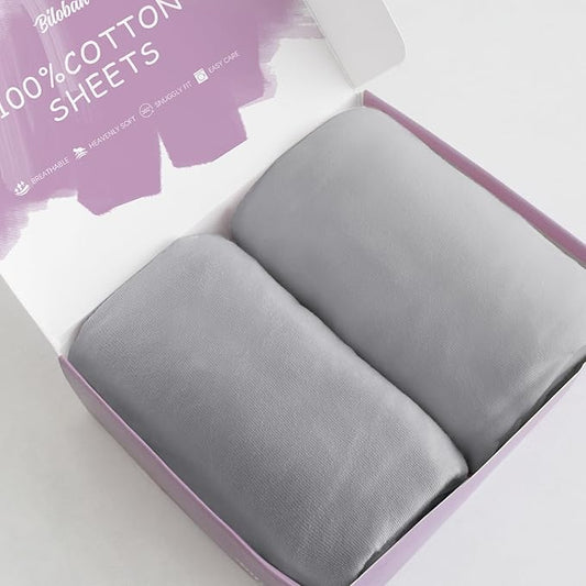 Bassinet Sheets Fit for Dream On Me Lacy, Delta Children Curve, Regalo Baby Basics™ Infant, Fisher Price, Simmons Kids(for Twins) and Safety 1st Bassinet,100% Cotton Bassinet Fitted Sheet 2 Pack, Gray