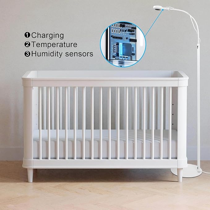 Floor Stand for Nanit Pro Baby Monitor, Gooseneck Swivel Holder Mount with Adjustable Height and Stable Base,Without Tools or Wall Damage(Camera not Included)
