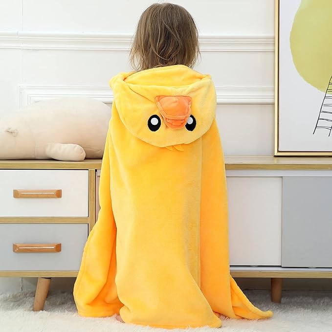 Wearable Blanket Hoodie for Kids Toddlers Hooded Towels Soft Cozy Wearable Throw Blanket Hoodie for Boys Girls