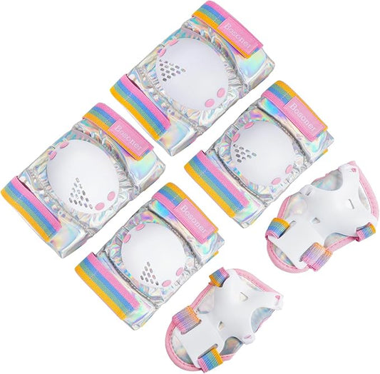 BOSONER Kids/Youth Knee Pad Elbow Pads for Roller Skates Cycling BMX Bike Skateboard Inline Rollerblading, Skating Skatings Scooter Riding Sports