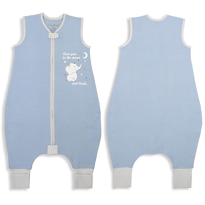 Mama Cheetah Toddler Sleep Sack with Feet 3T-4T, 0.5 TOG Organic Cotton Baby Wearable Blankets with Legs, Baby Sleeping Bag for Walkers, Early Walker Large