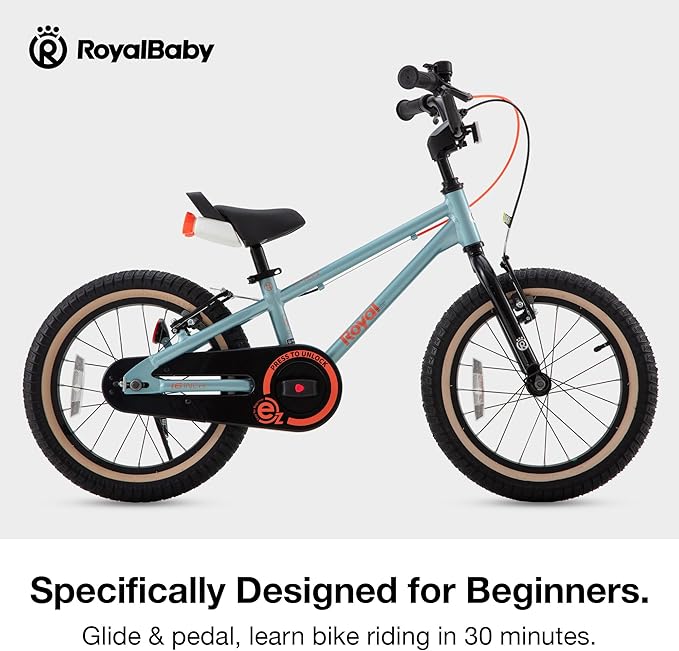 RoyalBaby EZ Kids Bike, Lightweight Aluminum 2-in-1 Balance to Pedal Bike for Beginners Easy Learn Biking, Boys Girls