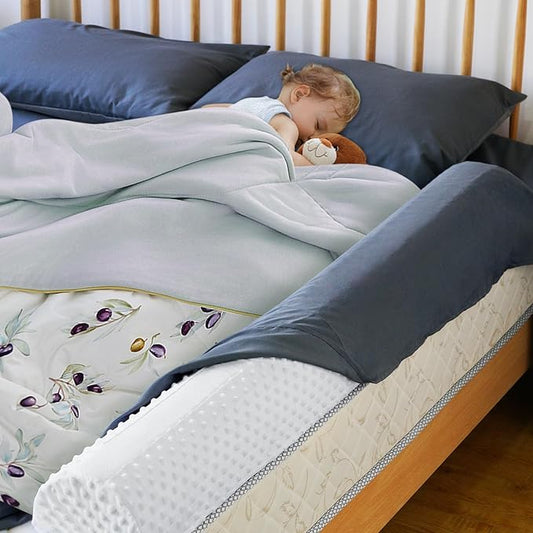Bed Bumpers for Toddlers Foam Bed Rail for Toddlers 2 Pack Bed Rails Bumper for Queen, King, Twin, Full-Size Bed with Non-Slip Machine Washable Cover