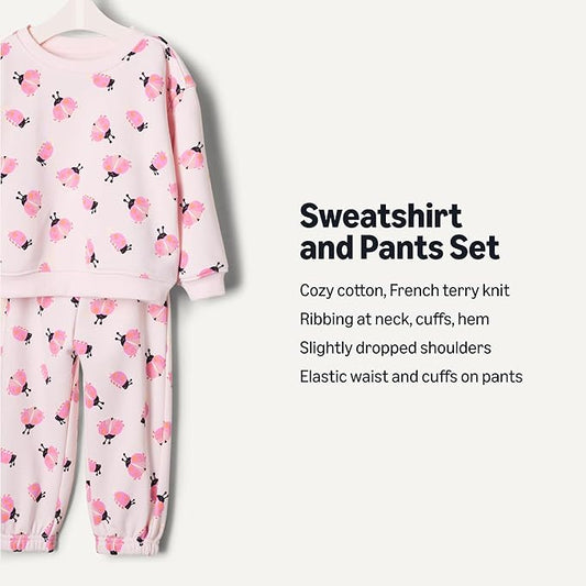 Amazon Essentials x Sofia Grainge Toddlers and Baby Boys' Sweatshirt and Sweatpant Set