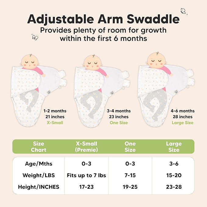 KeaBabies 3-Pack Organic Baby Swaddle Sleep Sacks - Swaddles for Newborns, Infant 0-3 Months, Baby Girls, Boys, Soft & Snug Newborn Sleep Sack, Nursery Swaddling Blankets (Dino Ridge)