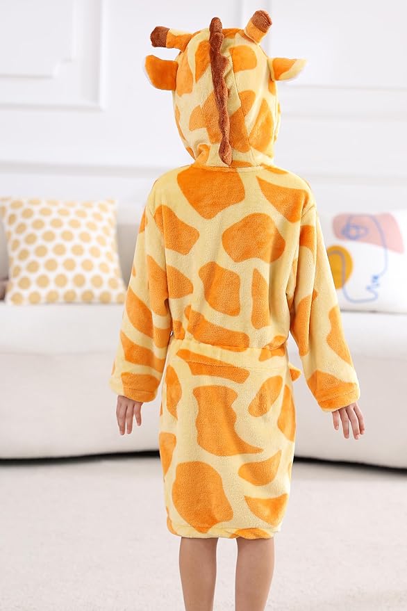 DELEY Girl's Robe Baby Boys Hoodie Robes Toddler Bathrobes for Kids Pajamas Sleepwear