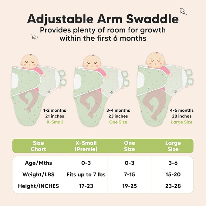 KeaBabies 3-Pack Organic Baby Swaddle Sleep Sacks - Swaddles for Newborns, Infant 0-3 Months, Baby Girls, Boys, Soft & Snug Newborn Sleep Sack, Nursery Swaddling Blankets (Bunnies, XS)