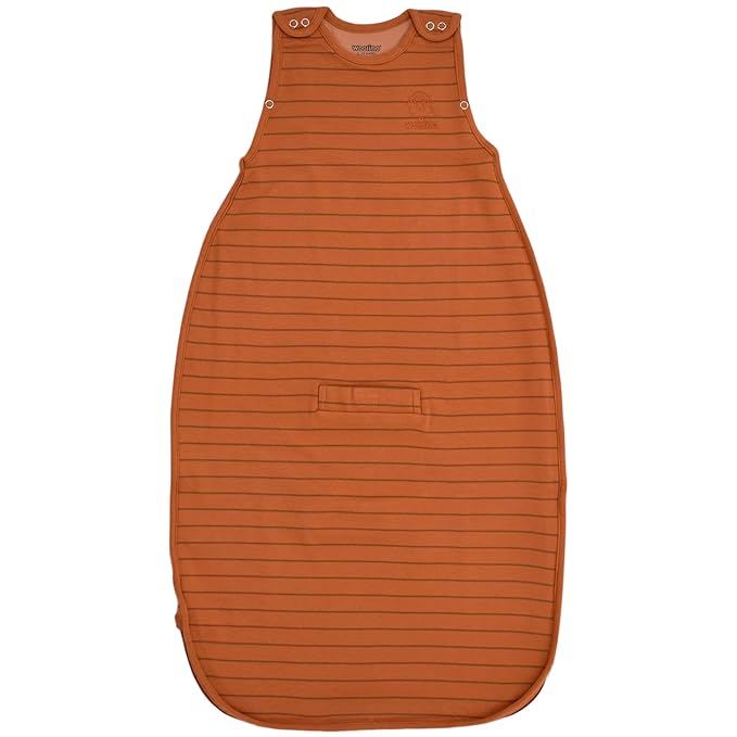 Woolino Merino Wool & Organic Cotton Baby Sleep Sack 2-24 Months – Ultimate 4-Season Baby Sleeping Bag, Universal Size Wearable Blanket, 2-Way Zipper & Adjustable Fit, Year-Round Use - Rust