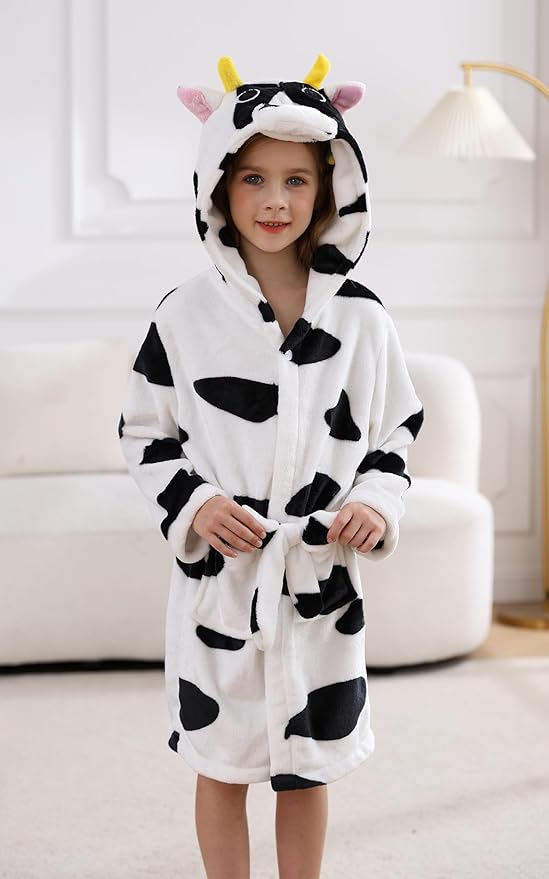 CuteOn Bathrobe for Women Soft Fleece Hooded Plush Loungewear