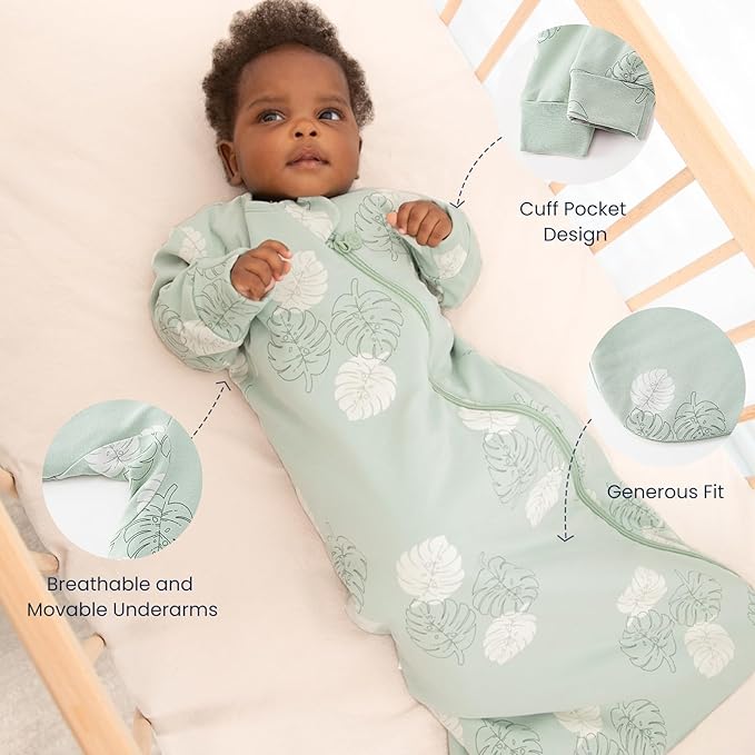 Unisex Sleeping Bag for Babies and Toddlers 1.0 Tog Sleep Sack 6-18 Months, Newborn Sleep Sack, Wearable Blanket Baby, One piece Long sleeves, Gifts for Baby