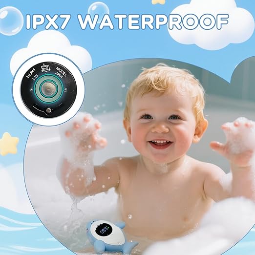 Baby Bath Thermometer Safety, Fahrenheit Instant Read Water Thermometer with LED Display Temperature Warning, Baby Bath Floating Toy for Infant, Newborn
