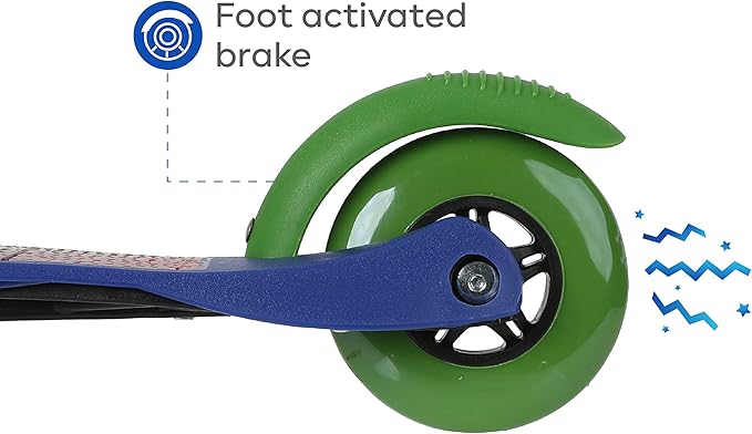 Self Balancing Kick Scooter with Light Up Wheels, Extra Wide Deck, 3 Wheel Platform, Foot Activated Brake, 75 lbs Limit, Kids & Toddlers Girls or Boys, for Ages 3 and Up