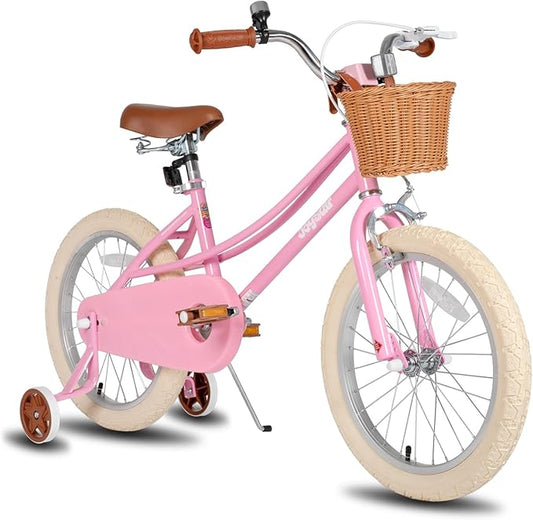JOYSTAR Girls Bike for 2-12 Years Old Toddlers and Kids, 12" 14" 16" 18“ 20" Retro Style Kids Bike with Training Wheels, 18 20 Inch Children Bicycle with Kickstand