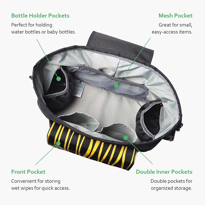 carrotez Universal Stroller Caddy – Large Capacity Organizer with Cup Holders & Front Wipes Pocket