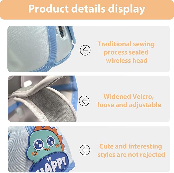 Baby Helmet for Crawing Walking,Soft Infant Safety Helmet,Baby Helmet 1-2 Years for Anti-Fall Head Protector,Adjustable, Breathable