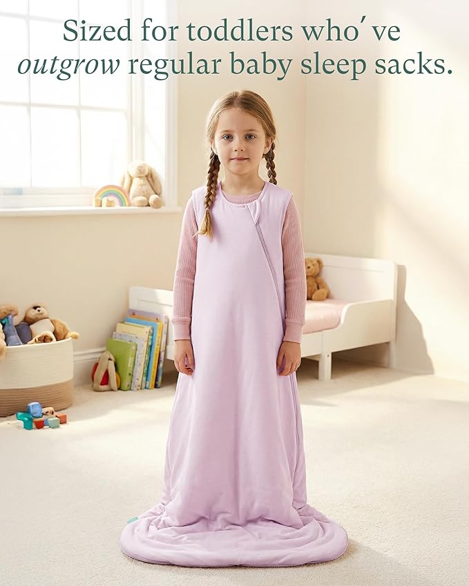 PurComfy Extra-Long Toddler Sleep Sack, Premium Bamboo Viscose Winter Sleeping Bag Supersoft 2.5 TOG Heavy Wearable Blanket 3T-4T-5T