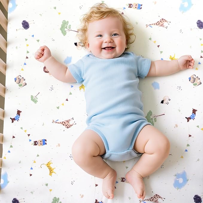 UOMNY Crib Sheet,Boys Girls Crib Sheets Baby Sheet for Standard Crib and Toddler Mattresses Nursery Bedding Sheet Crib Mattress Sheets for Boys and Girls 1 Pack Toddler Sheet