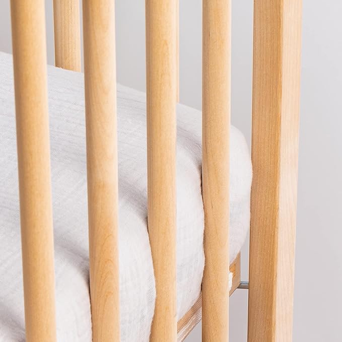 Meracorallo Muslin Fitted Crib Sheet, Soft and Breathable Solid Color Neutral Grey Baby Crib Sheet for Standard Crib and Toddler Mattresses