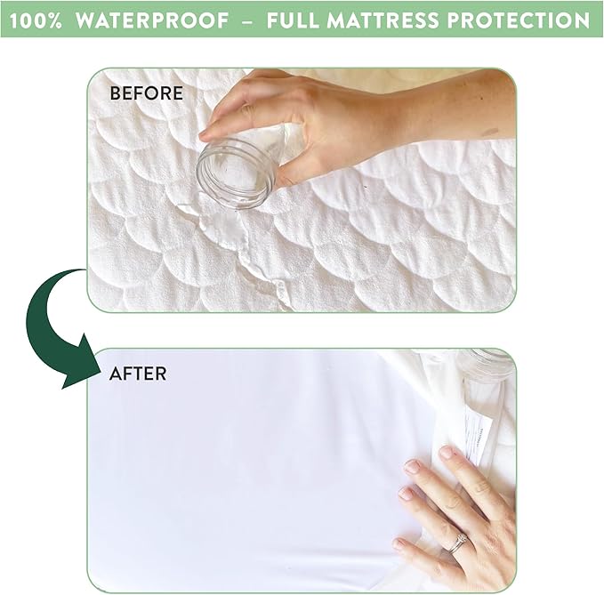 Joey + Joan Waterproof Bassinet Mattress Pad Cover Compatible with UPPABABY Stroller Bassinet – 2 Pack Quilted Mattress Protector Made from Ultra Soft Bamboo Viscose Terry – 14" x 30"
