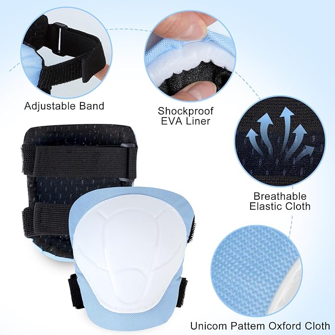 FIODAY Kids Helmet Knee Pads for Kids Unicorn Knee and Elbow Pads Wrist Guards Adjustable Protective Gear Set for Girls Boys Sports Skateboard Inline Skating Scooter