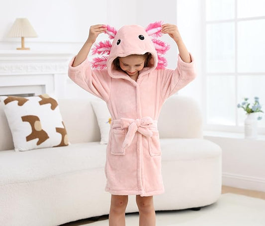 CuteOn Bathrobe for Women Soft Fleece Hooded Plush Loungewear
