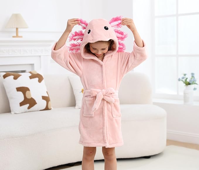 CuteOn Bathrobe for Women Soft Fleece Hooded Plush Loungewear