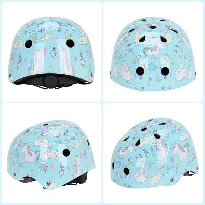 Kids Helmet with Knee Pads Elbow Pads and Wrist Guards,Child Protective Gear for Boys Girls Age 3-5-8 Years fit Roller Skates, Skateboarding, Scooter Bicycle Skate Scooter Skateboard