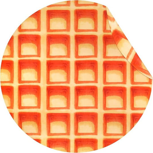 SeaRoomy Waffles Blanket, Wrap Throw Food Blanket, Novelty Funny Flannel Round Blankets Funny Gifts for Teens Boys and Girls