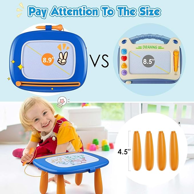 Smasiagon Toddler Boy Toys Age 1-2, Magnetic Drawing Board for 1 2 3 Year Old, Early Learning Doodle Board Sketch Pad, Birthday Halloween Christmas Day Gifts for 1 2 3 Year Old (Royal Blue)