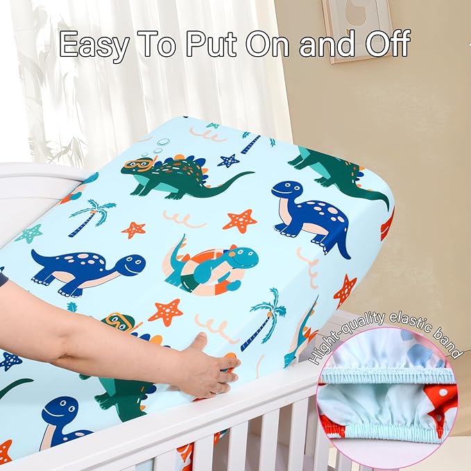 UOMNY Crib Sheet,Boys Girls Crib Sheets Baby Sheet for Standard Crib and Toddler Mattresses Nursery Bedding Sheet Crib Mattress Sheets for Boys and Girls 1 Pack Toddler Sheet