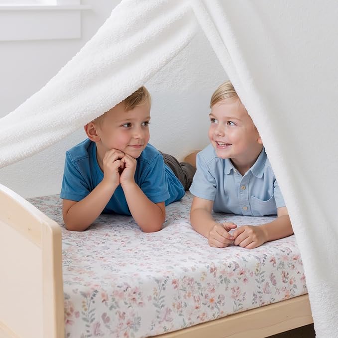 Graco Pack and Play Mattress Sheets Fitted, Mini Crib Sheets 2-Pack for Pack 'n Play Mattress, Stretchy Playard Sheets