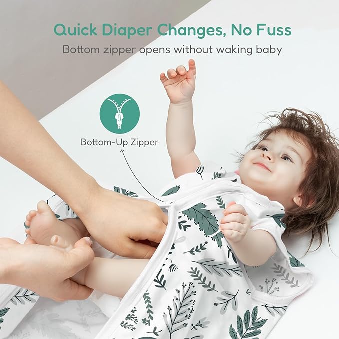 Baby Sleep Sacks Lightweight, Soft & Breathable 0.5 TOG Wearable Blanket with Zipper, 3-Pack 0-3-6-12-24-4T