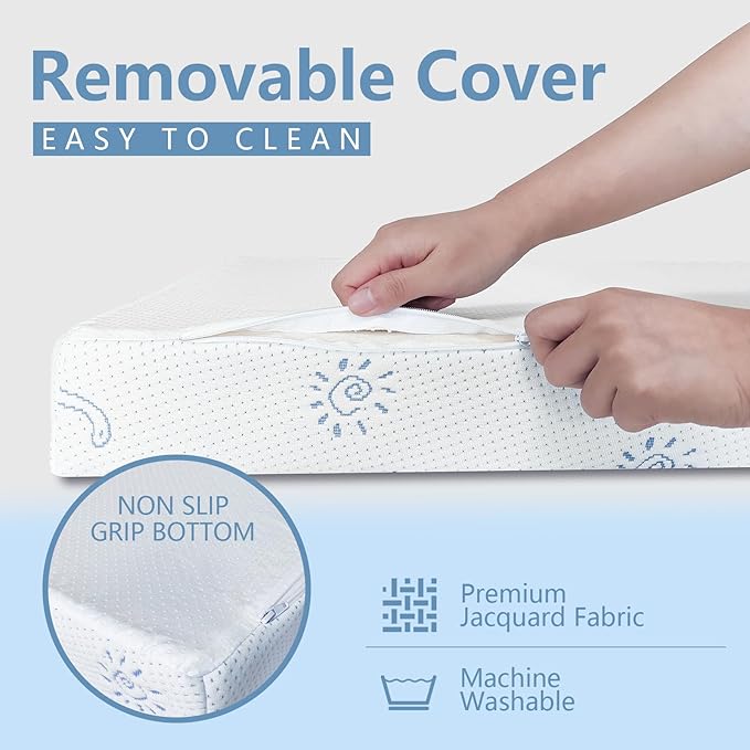 Mochen Pack and Play Mattress Pad, 38"x26" Pack n Play Mattresses with Breathable Thick Soft & Firm Memory Foam Removable Washable Cover Baby Pack N Play Mattress