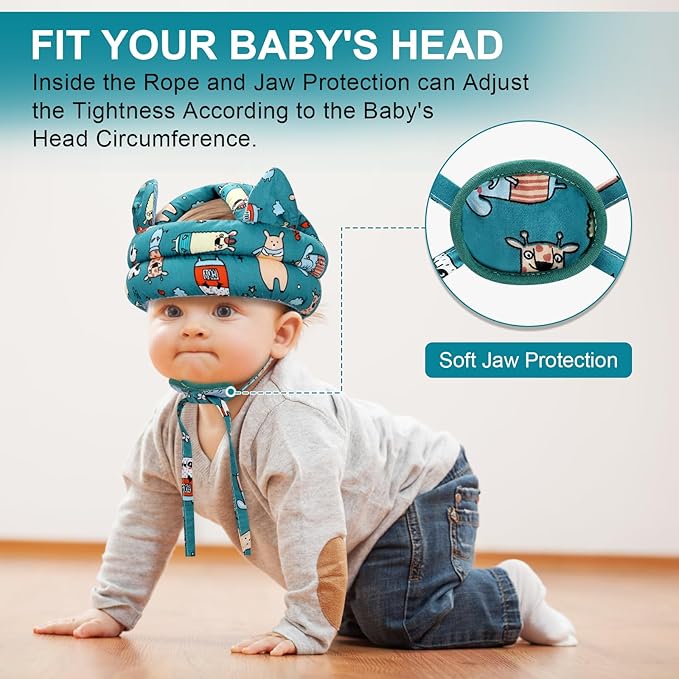 Accmor Baby Helmet Breathable Head Protector for Crawling Walking, Lightweight Infant Safety Head Guard Cap Cute Adjustable Toddler Protection Cap with Soft Cushion for 6-24 Months Boys Girls