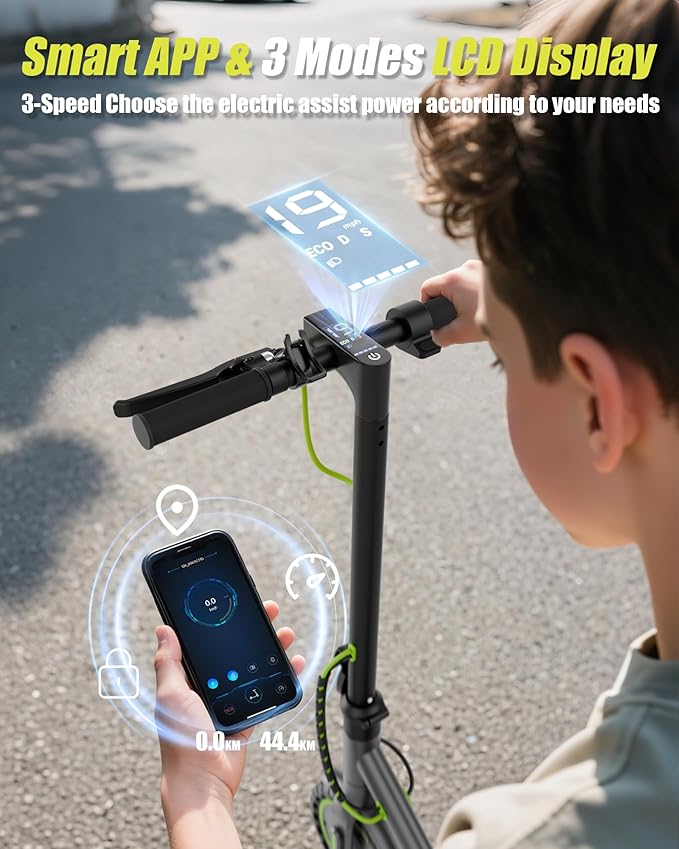 MAXSHOT Electric Scooter Adults & Big Kids, 350W Powerful Motor, Top Speed 16/19MPH, 12/16/19/21Miles Range, 8.5" Solid Tires Folding Commuter Escooter with Dual Suspension for Commuting, APP Control