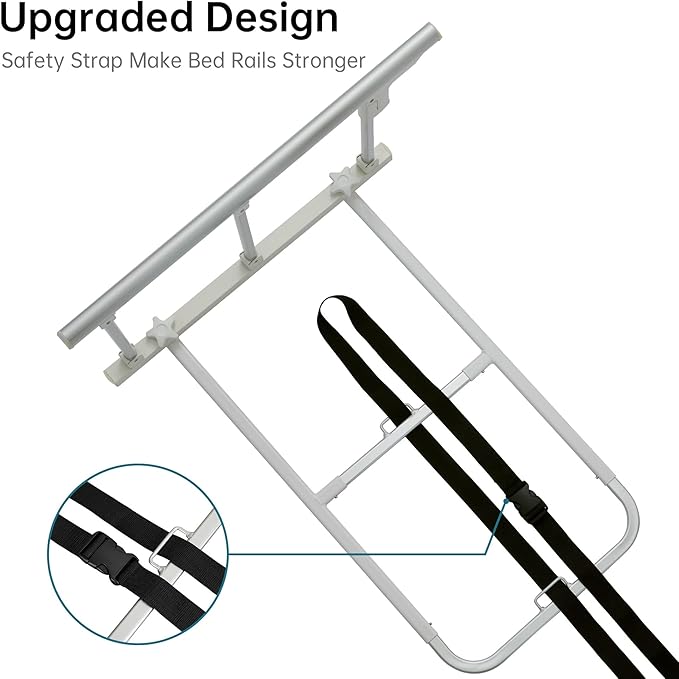 ELENKER Bed Safety Rail, Folding Bed Assist Handle Adjustable Medical Hospital Assistive Devices Bed Railing for Elderly Seniors Adults,28.5"x16.3"