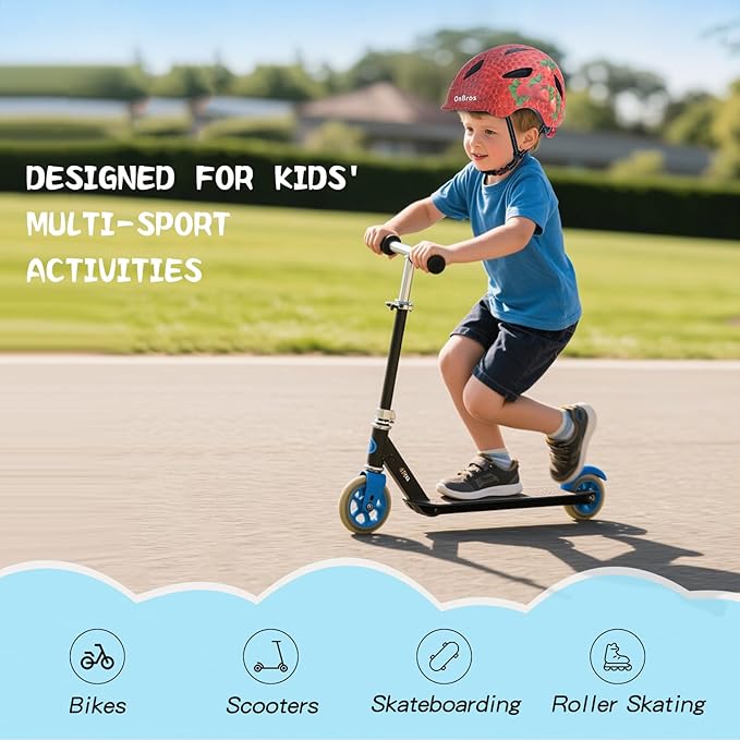 Kids Bike Helmet, OnBros Kid Bicycle Helmet for Girls and Boys with Light Lightweight Kids Helmets Certified Toddler Helmets for Kids 3-5-8-10 Age (46-50-55 cm)