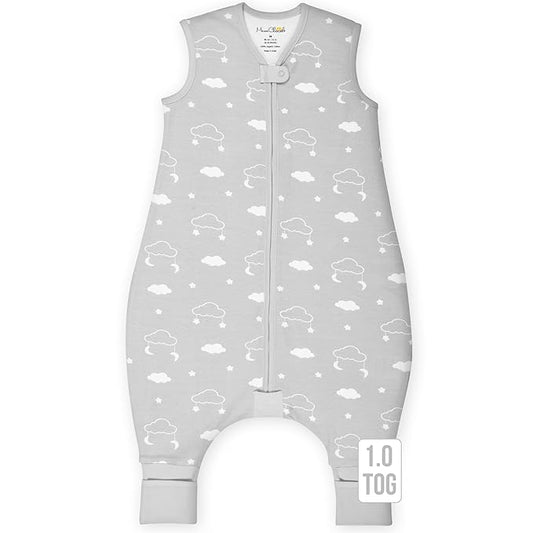 Mama Cheetah Toddler Sleep Sack with Feet 3T-4T, 1.0 TOG Organic Cotton Baby Wearable Blankets with Legs, Baby Sleeping Bag for Walkers, Early Walker Large