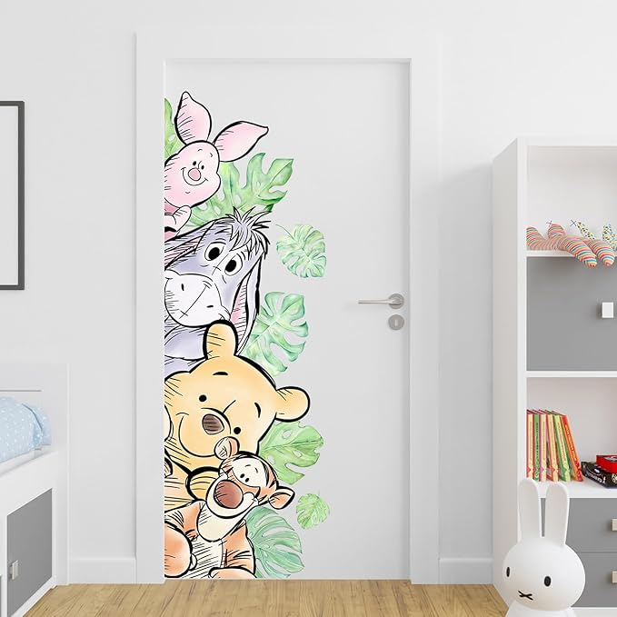 Winnie Wall Stickers for Kids, Winnie Character Wall Stickers, The Pooh Party Decorations, Winnie Removable Stickers for Baby Kids Nursery Children Room Bedroom Living Room Playroom Wall Decoration