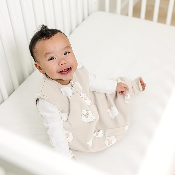 Woolino 4 Season Baby Sleep Bag with Feet Opening, Australian Merino Wool and Organic Cotton, Toddler Sleeping Bag, 3-4T, Sheep