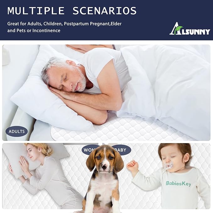 Bed Pads for Incontinence Washable,36"X72" (1 Pack), Non-Slip Incontinence Bed Pad,Waterproof Mattress Pad for Women,Aldults,Kids and Dog
