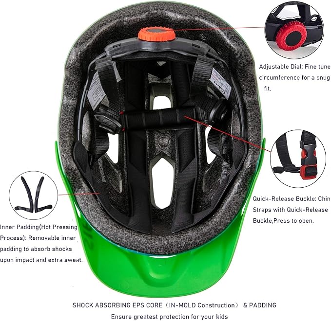 Kids Helmet, SIFVO Kids Bike Helmet Boys and Girls Bike Helmet with Cool Visor Helmet for Kids 5-14, Kids Bike Helmets Youth Bike Helmet Adjustable & Lightweight 50-57cm