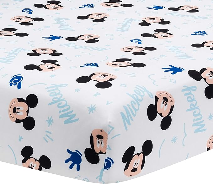Lambs & Ivy Disney Baby Forever Mickey Mouse 3-Piece Blue Crib Bedding Set